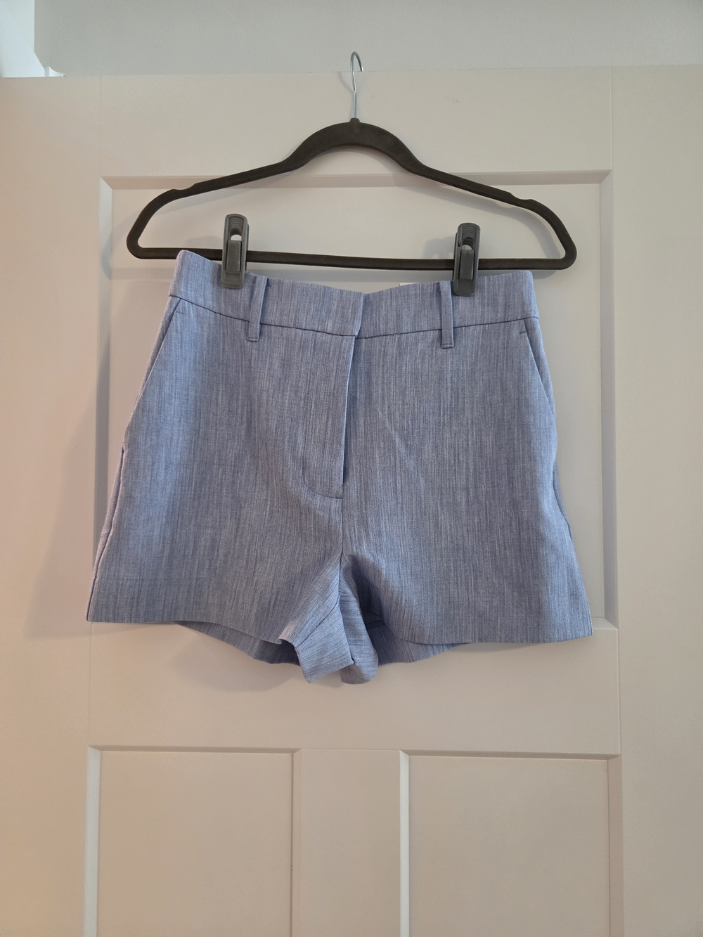 Nine West Light Blue High-Waist Tailored Shorts